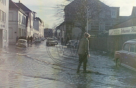 Überschwemmung bei der Sturmflut 1962