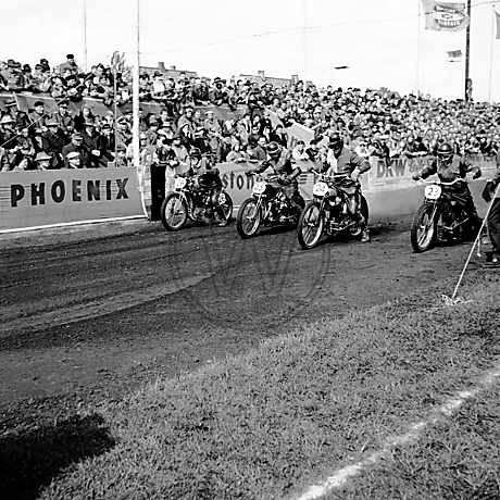 Motorradrennen auf der Victoria-Kampfbahn in den 1950er Jahren