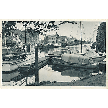 Postkarte Hafen Stau 1953