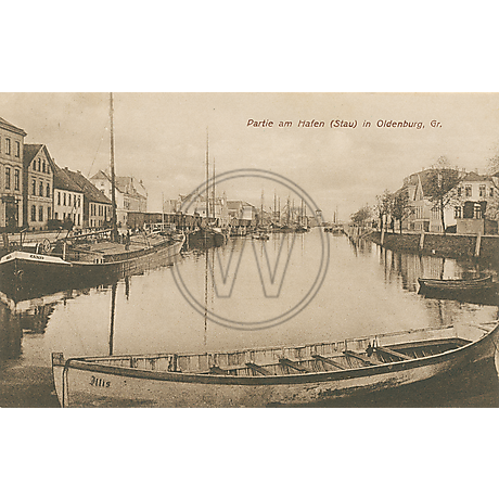 Postkarte Oldenburger Hafen um 1910