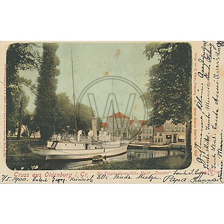Postkarte Oldenburger Hafen 1900