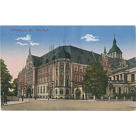 Postkarte Post und Stau 1918