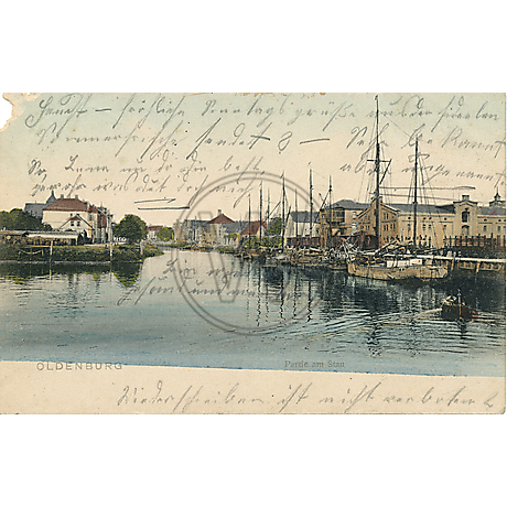 Postkarte Oldenburger Hafen um 1910