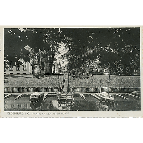 Postkarte Post und Stau alte Hunte 1930er / 1940er Jahre
