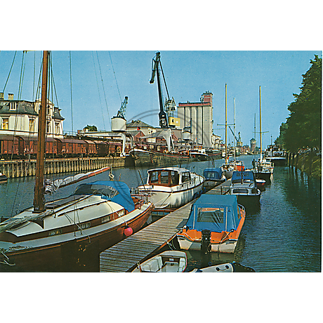 Postkarte Stau Hafen 1970er Jahre