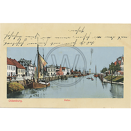 Postkarte Oldenburger Hafen 1911