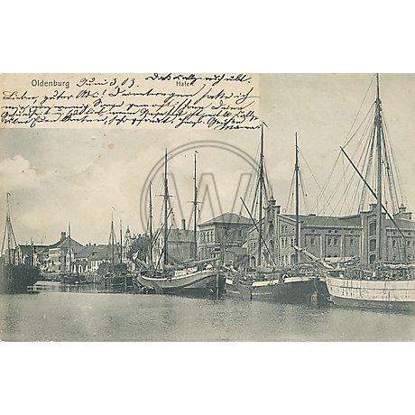 Postkarte Oldenburger Hafen 1903