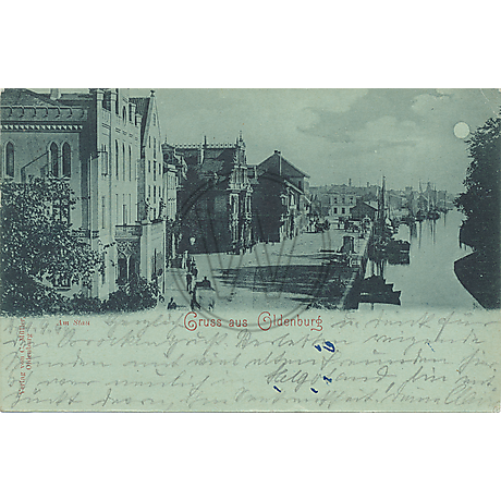 Postkarte Hafen Stau 1899
