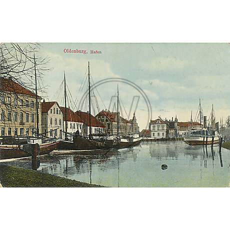 Postkarte Oldenburger Hafen 1912