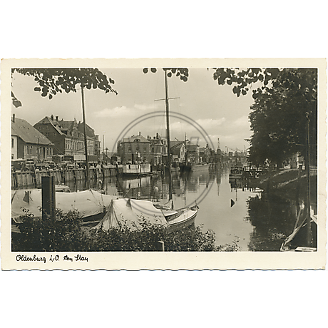 Postkarte Stau Hafen 1955