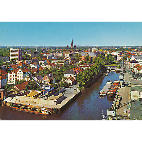 Postkarte Luftbild Stau Hafen 1973