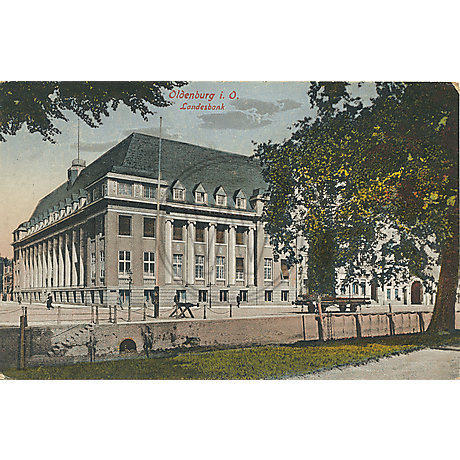 Postkarte Landesbank und Stau 1944