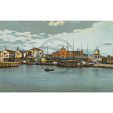 Postkarte Oldenburger Hafen 1910