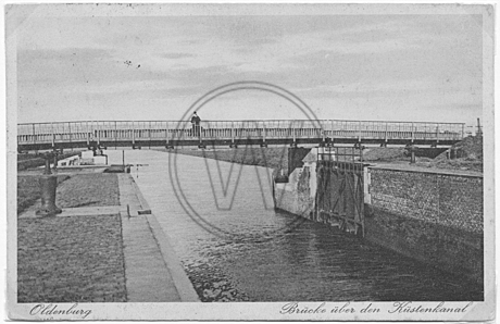Postkarte Brücke über den Küstenkanal