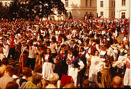 Trachtengruppen auf dem Schloßplatz