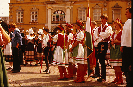 Trachtengruppen auf dem Schloßplatz