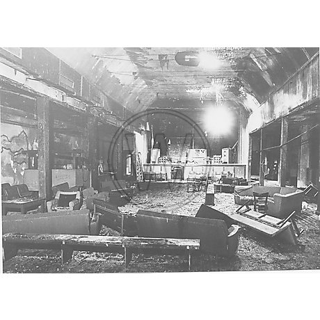 Saal des Alhabra nach einem Brand im Jahr 1986