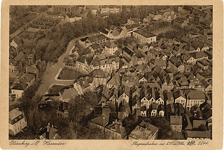 Postkarte Luftaufnahme Haarentor und Julius-Mosen-Platz